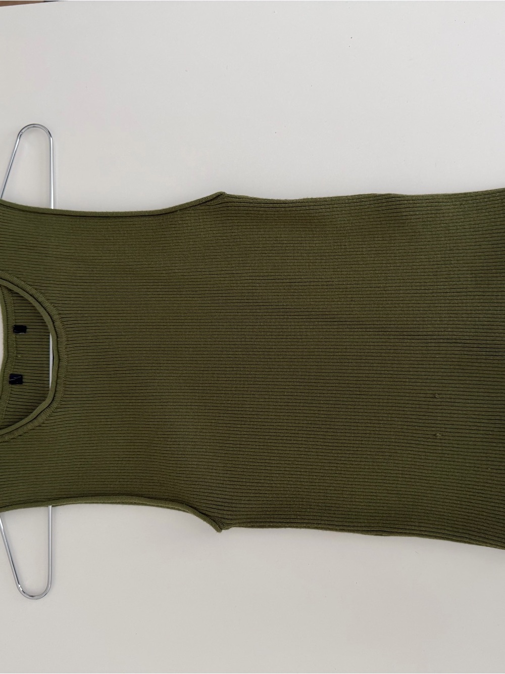 Olive Ribbed Tank Top - Women